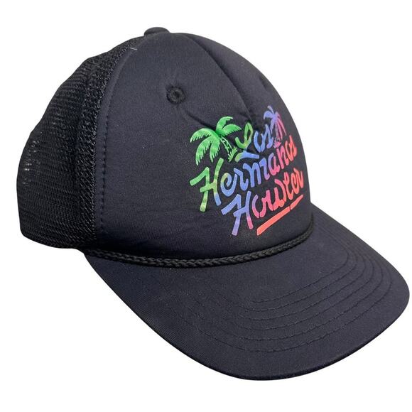 Howler Brothers Men's Trucker Snapback Hat Los Hermanos Howler Black Neon Retro - Picture 6 of 11